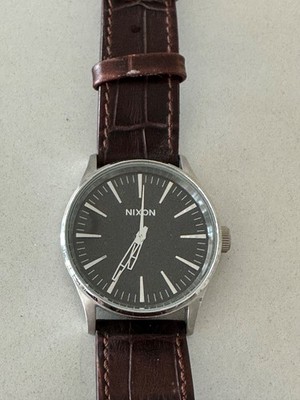 Nixon Sentry 38 Brown Gator Leather Strap Watch A377-1887 / A377 1887 / A3771887