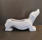 Vintage McCoy Pottery Stretch Dachshund Dog Planter Matte Pale Blue 8" Very Rare
