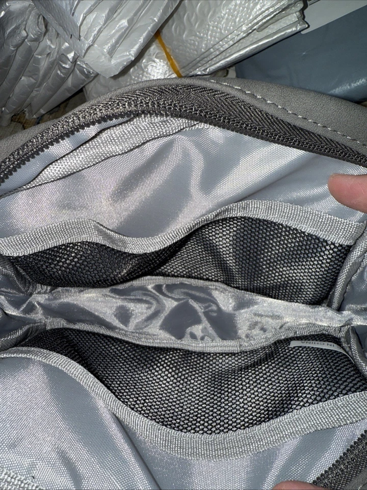 NWT Faux Suede Zip  Tech Case With Inside Mesh Pockets And Heavily Padded Sides - Image 3 of 4