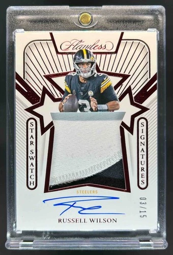 2024 Panini Flawless Russell Wilson Star Swatch Signatures Patch Ruby Auto #3/15