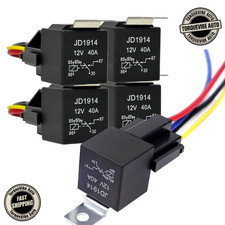 5 Pack 12V 40A 5-Pin Relay with Harness Socket  SPDT Automotive Relay Set
