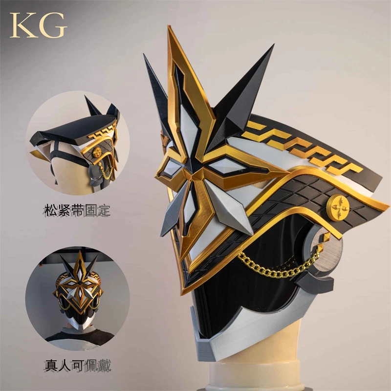 Genshin Impact Fatui Captain II Capitano Wearable Helmet Cosplay Mask Props - Image 2 of 4