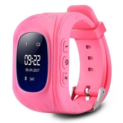 Kids Watch Q50 GPS LBS tracking GSM sim card, Rosa