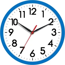 Silent Wall Clock Non-Ticking Analog Battery Operated – Home Office Kitchen Deco