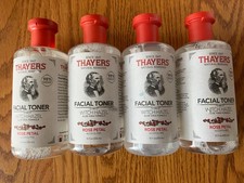 lot of 4 12oz bottles thayers witch hazel facial toner rose petal