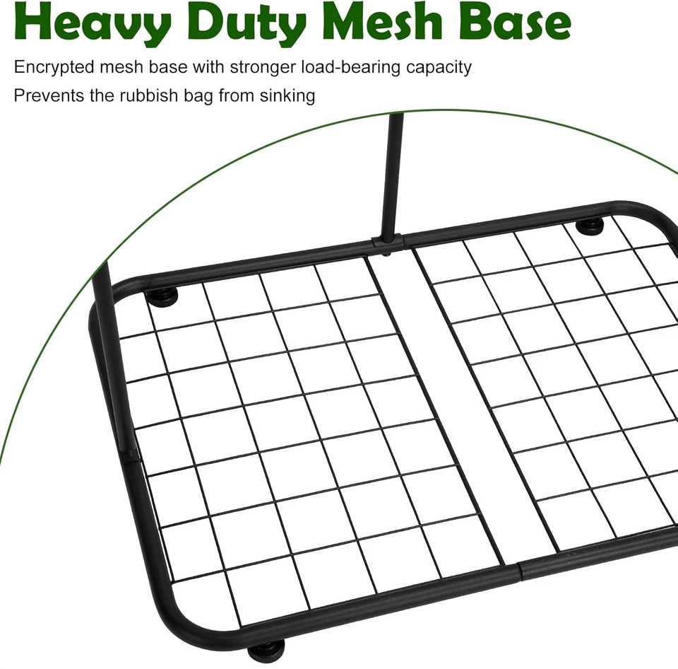 Soporte para bolsa de basura de jardín soporte para bolsa de hojas de césped resistente clips 30-45 galones Foto 3 de 4