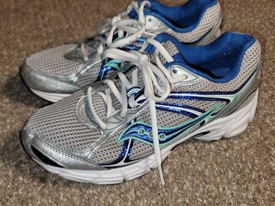 Saucony cohesion 7 gray blue running shoes athletic women s size 8.5