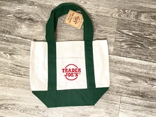 Trader Joe’s Mini Canvas Tote Bag Limited Edition Green