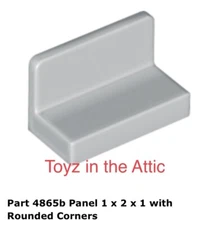 Lego 2x 4865b Light Bluish Gray Panel 1 x 2 x 1 with Rounded Corners 10497