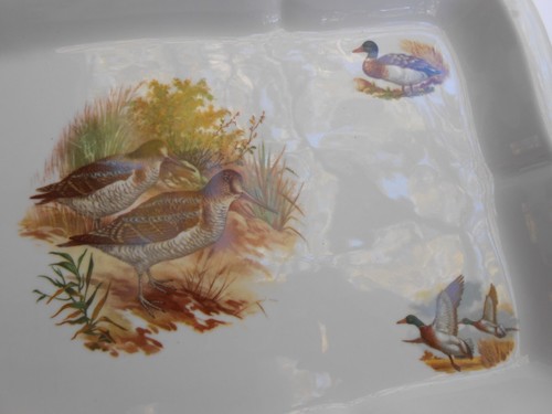Naaman Israel Porcelain Game birds tray 14" pheasant ducks quail hunting - Picture 2 of 3
