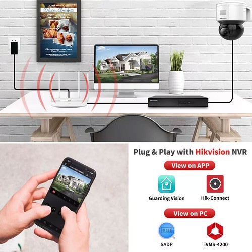 Hikvision DS-2DE3A404IWG-E 4 MP 4x Zoom IR Mini PTZ IP Camera Audio Visual Alarm - Picture 9 of 17