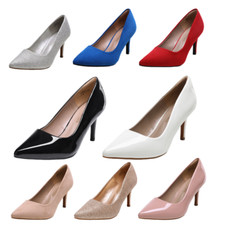 Women Pointed Toe Pump Shoes Stilettos High Heel Slip On Wedding Party Pumps