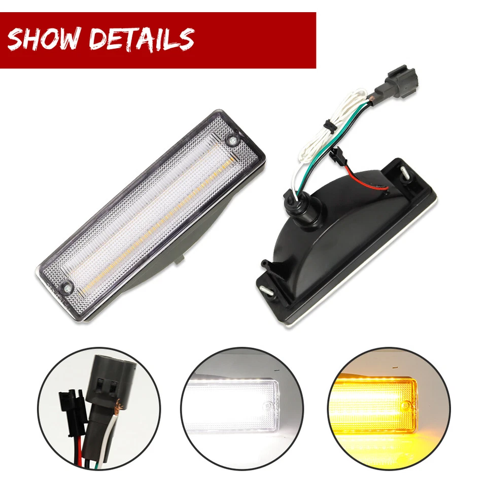 Lámpara de señal diurna delantera para 88-97 Nissan D21 carrocería dura 88-95 Pathfinder Foto 4 de 4