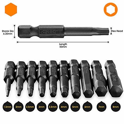 10pcs Hex Head Allen Wrench Drill Bit Set S2 Steel Hex Head (Blace) | eBay