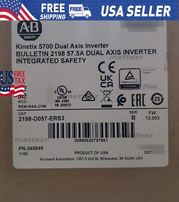 New Allen Bradley 2198-D057-ERS3 Kinetix 5700 Dual Axis Inverter AB NEW