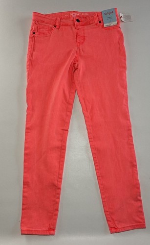 Girls Cat & Jack Pink Melon Neon Jegging Pants Jeans Play School Pull On Size 16 - Picture 2 of 12
