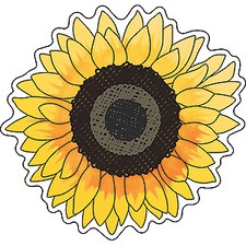 SUNFLOWER STICKER, Sunflower Logo with White Border Artwork Decal STICKER