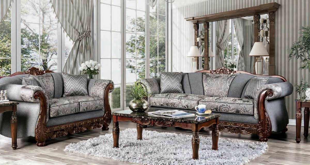 Grey Wood Living Room Furniture Set Baci Living Room