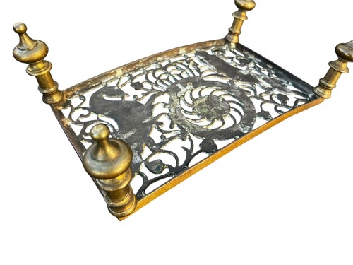 Vintage Antique Brass Fireplace Trivet Kettle Four Leg Stool! 12x8x4in - Picture 6 of 6