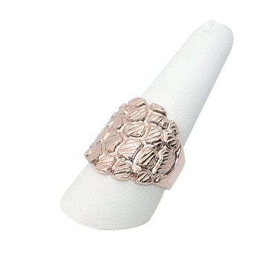 Massiver 14K Rotgold extra großer Diamantschliff Herren Nugget Ring, Größe 5 - 15 XXL