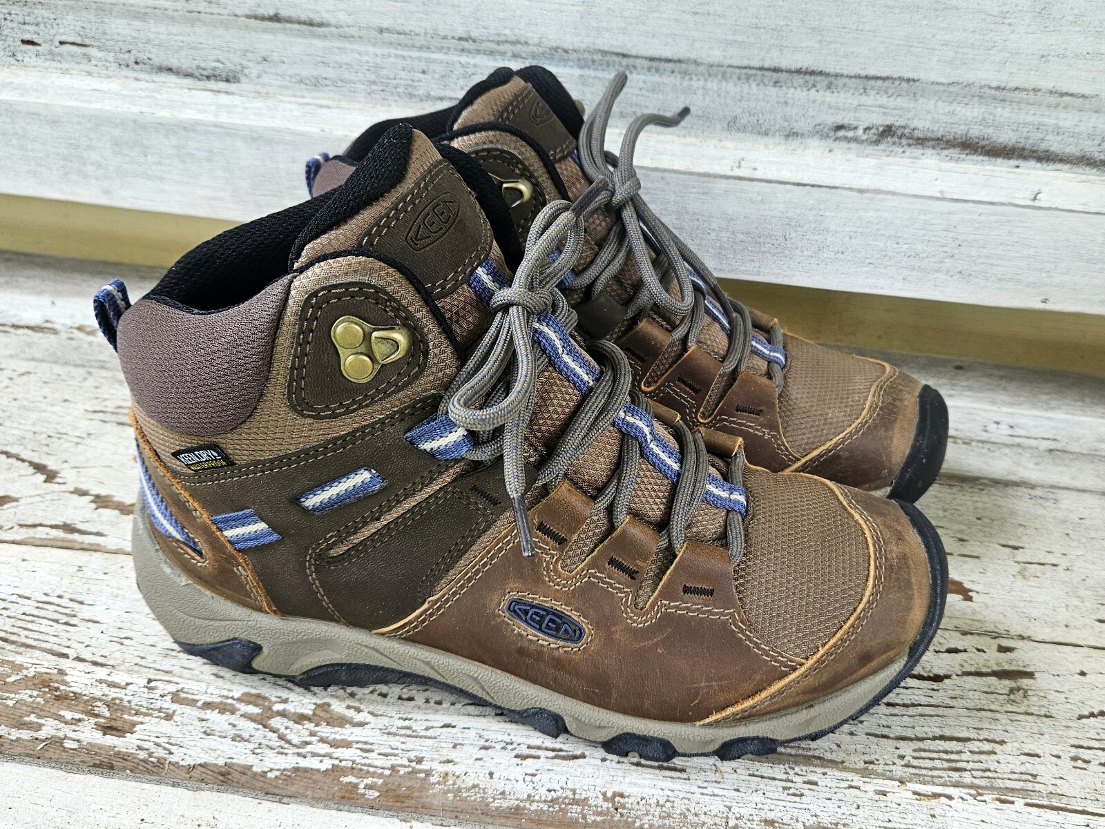 NUOVI stivali da trekking impermeabili donna KEEN Steens caviglia media marroni blu 7 5