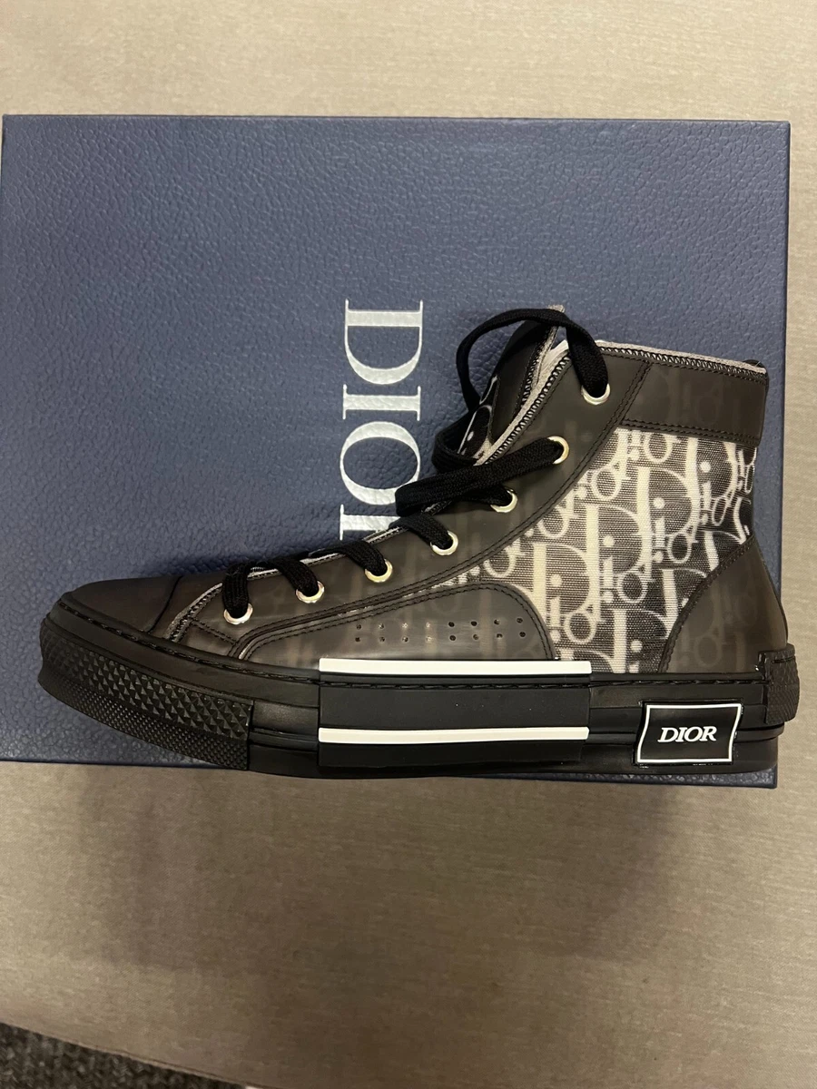 så ødemark råb op DIOR x KIM JONES - B23 HIGH-TOP SNEAKERS IN DIOR OBLIQUE BLACK 40.5  AUTHENTIC | eBay