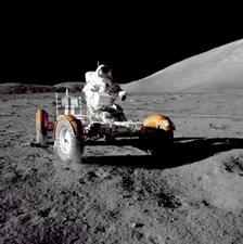 Astronaut Eugene A. Cernan Driving Rover Moonwalk EVA Apollo 17 24X24 PHOTOGRAPH