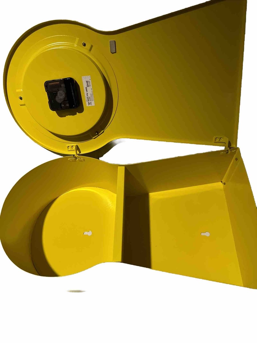 IKEA PS 1995 Yellow Key Hole Shaped Clock With Storage IKEA PS 1995 Yellow Key Hole Shaped Clock With Storage