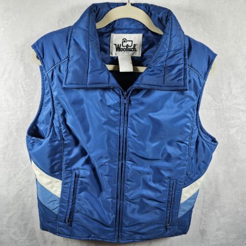 Vintage70's Woolrich Down Puffer Vest Men's Small Blue USA Full Zip Retro - Picture 4 of 11