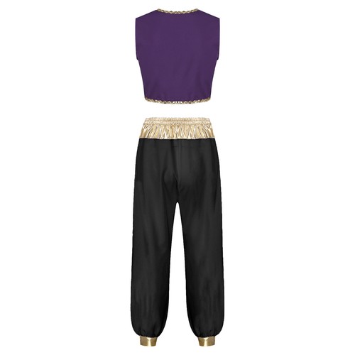 Men's Halloween Arabian Prince Costume Adult Role Play Vest and Harem Pants Set - Picture 37 of 42