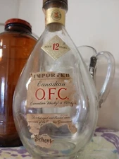 VTG Empty Canadian O.F.C. Egg-Shaped Whiskey Bottle Canadian Schenley Distillery