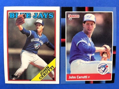 MLB - John Cerutti 1988 Topps & 1988 Donruss Baseball - Blue Jays