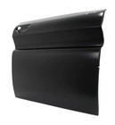 Black metal front door skin RH 64-66 Chevy GMC C/K truck with built-in door handle and mounting hole.