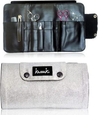 KASSAKI Friseur Scherenkoffer Werkzeugrolle Friseur Scherkoffer Salon Aufbewahrung Beutel Halter