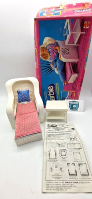 Barbie Dream Furniture – Lit Et Table De Nuit – 1978 – Vintage Mattel