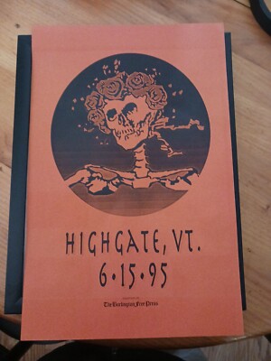 Grateful Dead Highgate Vermont Poster Burlington Free Press 6/15