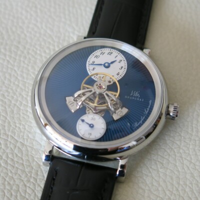 Blue Shanghai sky dome automatic watch, flywheel under arched roof of heaven