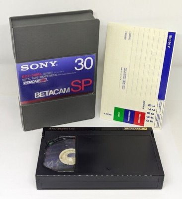 Sony Betacam SP 30 Mins Beta Video Tape Metal BCT-30MA New Black