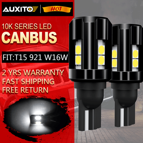 2Pcs 2400LM 921 912 T15 T16 W16W CANBUS Backup Reverse Tail LED Light Bulb White - Bild 1 von 9