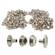 Springfield Leather Company Line 24 Nickel Plate Snap 10 & 100 Packs