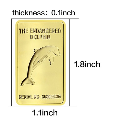World Animal Dolphin Gold Bars Metal Gold Plated Craft Challenge Coin Collection - 第 7/14 張圖片