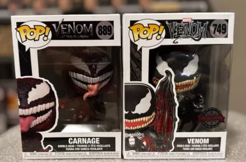 Funko Pop Marvel VENOM WINGED SPECIAL EDITION STICKER 749 & CARNAGE 889 w/CASES