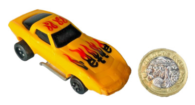 Spielzeugauto Kidco 1980 Vette gelb Diecast Metall Vintage ra