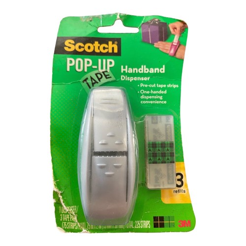 Scotch PopUp Tape Handband Refillable Dispenser 225 Strips Included