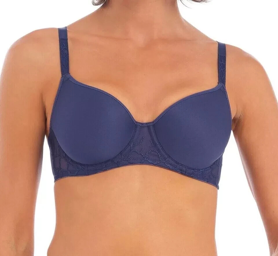 Wacoal Lisse Bra Indigo Blue Size 34DD Underwired Moulded Padded Spacer 145004