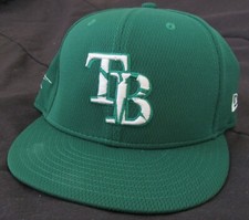 Austin Meadows 2021 Game Used Team Issued St Patrick's Day Baseball Cap Rays