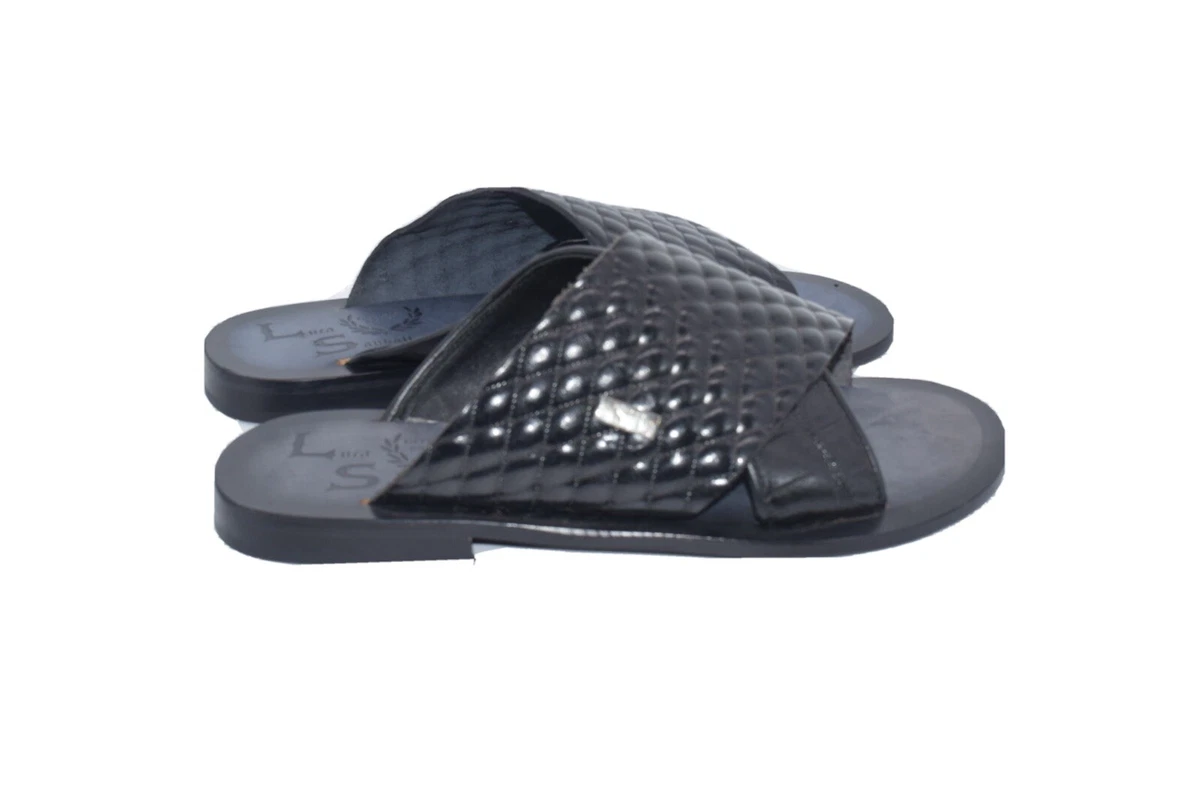 Mens Italian Leather Slippers Casual Wedding Traditional Nigeria Ghana African