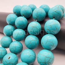 Gemstone Magnesite Turquoise Round Loose Beads 4 6 8 10 12mm 15" Full Strand