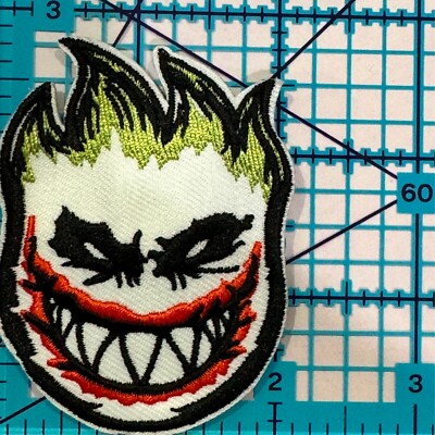 SPITFIRE The Joker Flame Santa Cruz New Embroidered Iron On Patch Superheroes