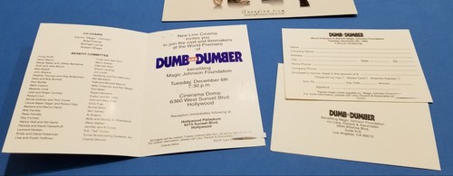 VINTAGE 1994 DUMM UND DÜMMER VIP WELTPREMIERE EINLADUNG, GROSSE HANDELSANZEIGE JIM CARREY! - Bild 3 von 13